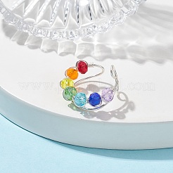 Colorful Glass Cuff Earrings&nbsp;EJEW-JE05699-01