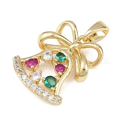 Christmas Brass Micro Pave Cubic Zirconia Pendants&nbsp;LS-KK-K413-02G