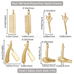 8Pcs 4 Style Brass Pendants&nbsp;KK-BBC0012-91
