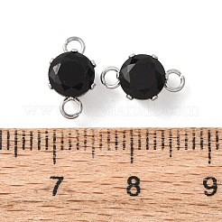 304 Stainless Steel Micro Pave Cubic Zirconia Connector Charms&nbsp;X-STAS-H240-50P-11