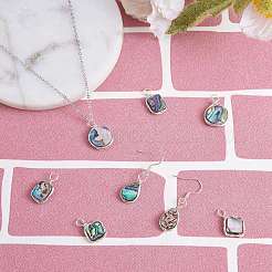 8Pcs 4 Styles Natural Abalone Shell/Paua Shell Pendants&nbsp;FIND-SZ0003-08