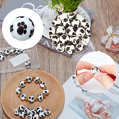 30Pcs Printed Round Silicone Focal Beads&nbsp;SIL-SC0003-29A