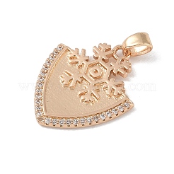Brass Micro Pave Clear Cubic Zirconia Pendants&nbsp;KK-P273-04KCG