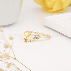 1Pc Brass Micro Pave Cubic Zirconia Finger Rings&nbsp;RJEW-LP0003-63