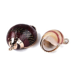 Electroplate Natural Spiral Shell Pendants&nbsp;SSHEL-Q100-47G