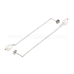 Natural Pearl Beaded Ear Thread&nbsp;EJEW-P219-16P