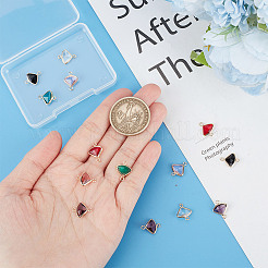 14Pcs 7 Colors Glass Connector Charms&nbsp;KK-GO0001-26