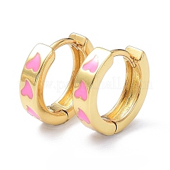 Brass Enamel Hoop Earrings&nbsp;KK-P205-17G