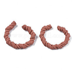 Polymer Clay Twist Rope Open Ring&nbsp;CLAY-N010-031-03
