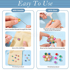 200Pcs 20 Colors Alloy Rhinestone Cabochons&nbsp;FIND-TA0006-32