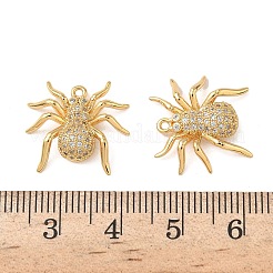 Brass Micro Pave Clear Cubic Zirconia Pendants&nbsp;KK-B160-34G