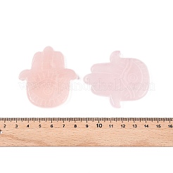 Natural Rose Quartz Hamsa Hand with Eye Figurines&nbsp;DJEW-N003-04I