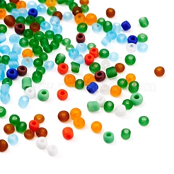 8000Pcs 10 Style 12/0 Frosted & Opaque Glass Seed Beads&nbsp;SEED-YW0001-46