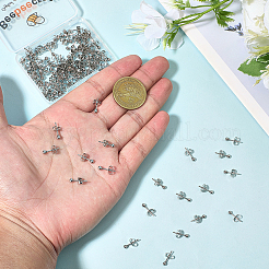 100Pcs 304 Stainless Steel Round Stud Earrings&nbsp;EJEW-BBC0002-05C-P
