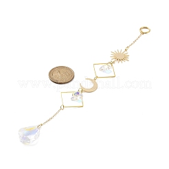 Electroplate Glass Star & Teardrop Window Hanging Suncatchers&nbsp;HJEW-JM00850