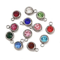 Birthstone 201 Stainless Steel Rhinestone Charms&nbsp;STAS-G368-01P