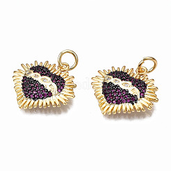 Brass Micro Pave Cubic Zirconia Pendants&nbsp;ZIRC-Q200-007-NF