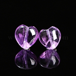Natural Amethyst Love Heart Beads&nbsp;PW-WG6A1F9-01