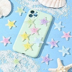 15Pcs 5 Colors Transpant Resin & Paillette Decoden Cabochons&nbsp;CRES-YW0002-86