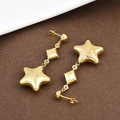 304 Stainless Steel Dangle Stud Earrings&nbsp;EJEW-P325-04B-G