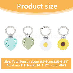 Sunflower & Leaf Silicone Hat Clip for Travel&nbsp;HJEW-FH00040