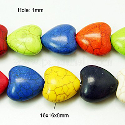 Synthetic Turquoise Beads Strands&nbsp;TURQ-H055-16x16x8mm-23