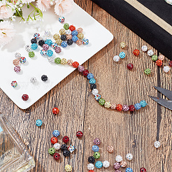 120Pcs 12 Colors Rhinestone Pave Disco Ball Beads&nbsp;RB-AR0003-14A