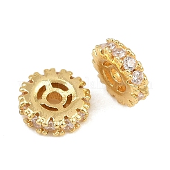 Brass Micro Pave Clear Cubic Zirconia Beads&nbsp;CU-CBAF71E-02G