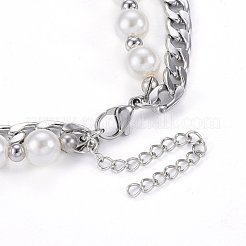 304 Stainless Steel Pendant Tiered Necklaces&nbsp;NJEW-O106-03P