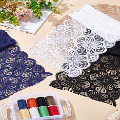 3Pcs 3 Colors Polyester Elastic Lace Trim&nbsp;OCOR-LP0001-06