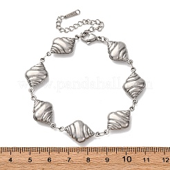 304 Stainless Steel Spiral Shell Shape Link Bracelets for Women&nbsp;BJEW-L706-04P