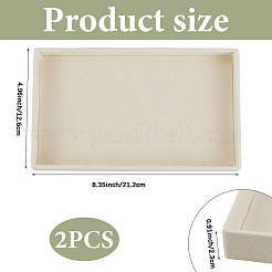Rectangle Wood Covered with Velvet Jewelry Trinket Display Trays&nbsp;AJEW-WH20054-062K-01