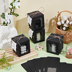 50Pcs Folding Kraft Paper Candle Storage Boxes with Visible Window&nbsp;CON-WH0089-175C