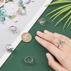 6Pcs 3 Style Adjustable Brass Finger Ring Components&nbsp;KK-PH0005-22