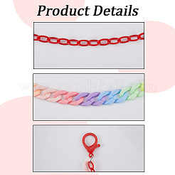 2Pcs 2 Colors Resin Double Layer Chain Belts for Pants&nbsp;AJEW-GF0011-20C