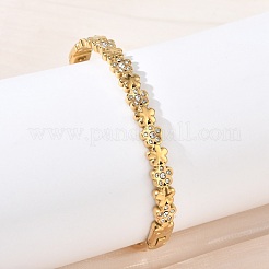 304 Stainless Steel & Rhinestone Hinged Bangles for Women&nbsp;BJEW-Z178-02G
