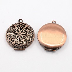 Romantic Valentines Day Ideas for Him with Your Photo Brass Diffuser Locket Pendants&nbsp;KK-ECF134-2-M