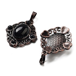Natural Obsidian Rhombus Pendants&nbsp;G-K363-02R-20