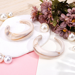 Opaque Acrylic Cuff Bangles for Women&nbsp;BJEW-WH0032-028B
