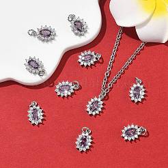 SHEGRACE Brass Micro Pave Cubic Zirconia Pendants&nbsp;XGRQ2O700-446E-P