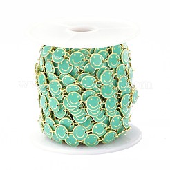 Brass & Enamel Link Chains&nbsp;CHC-D029-16G-07