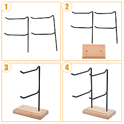 2-Tier 2-Row Wood Jewelry Display Stands&nbsp;EDIS-WH0016-008B