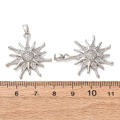 Brass Micro Pave Clear Cubic Zirconia Pendants&nbsp;CU-CBA2907-03A-P