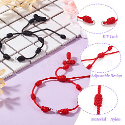 2Pcs 2 Colors  Adjustable Braided Nylon Cords Bracelet Making&nbsp;AJEW-TA0001-51