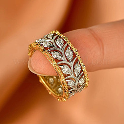 Brass Micro Pave Clear Cubic Zirconia Finger Rings&nbsp;FS-WG88BF1-04
