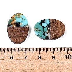 Transparent Resin and Walnut Wood Pendants&nbsp;RESI-T057-04J