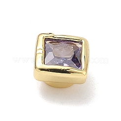 Square Brass Micro Pave Cubic Zirconia Cabochons&nbsp;KK-P345-13G-E03