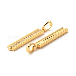 Brass Micro Pave Clear Cubic Zirconia Pendants&nbsp;X-ZIRC-P086-18G