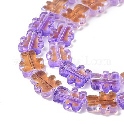 Transparent Electroplate Glass Beads Strands&nbsp;GLAA-F122-05C