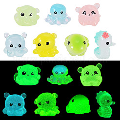 14Pcs 7 Styles Luminous Resin Animal Display Ornaments&nbsp;DJEW-TAD0001-01